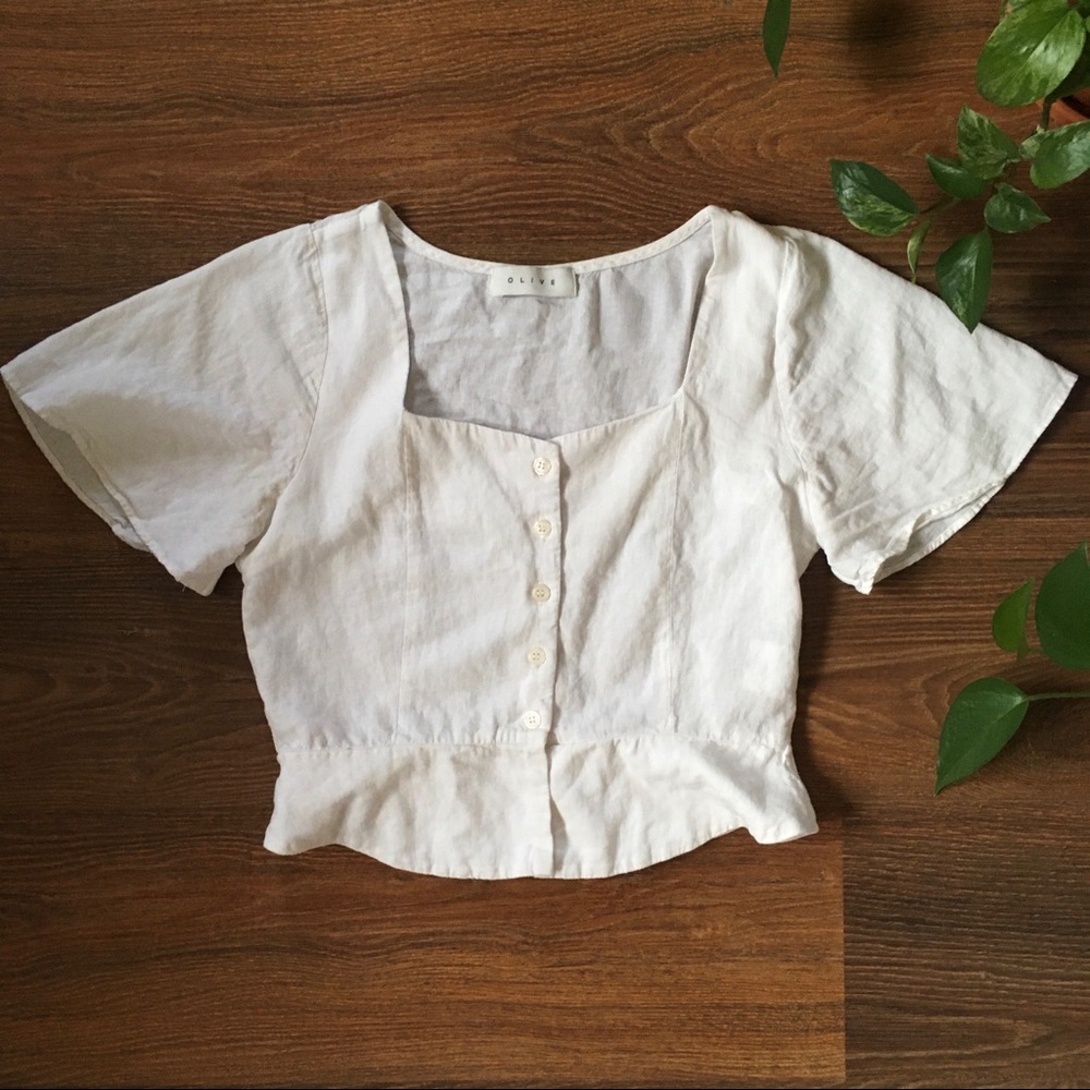 Olive Clothing Heart Neck Peplum Blouse